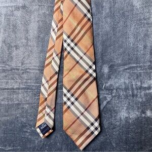 Burberry Beige and Brown Plaid Tie